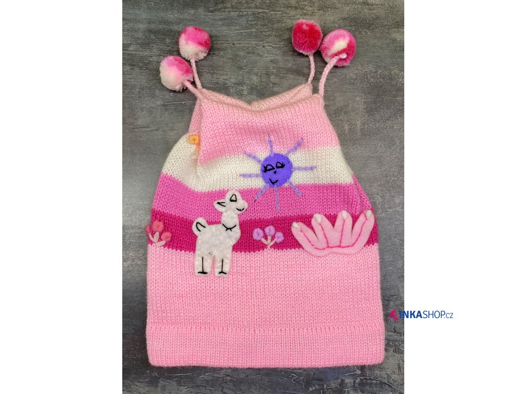 INKAshop Dívčí čepice ručně vyšívaná v Peru